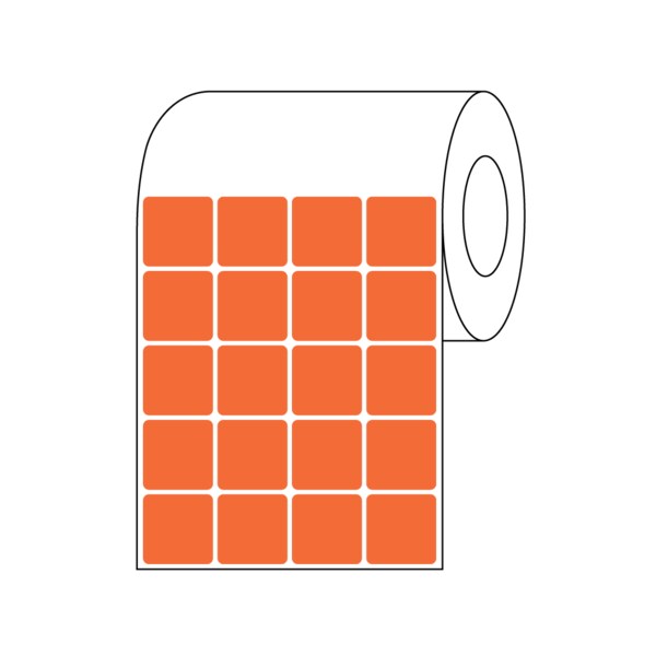 Xylene Resistant Slide Label, 7/8" x 7/8", 4 Across Orange